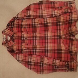 L.L. Bean Men's Chamois Cloth Shirt - Orange and Brown